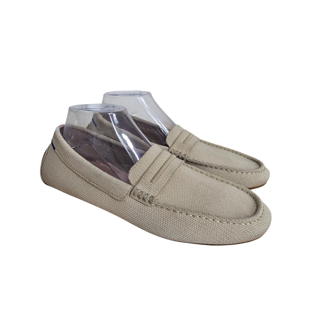 Rothys The Driver Loafers Sand Beige Knit Driving Shoes Womens Size 10